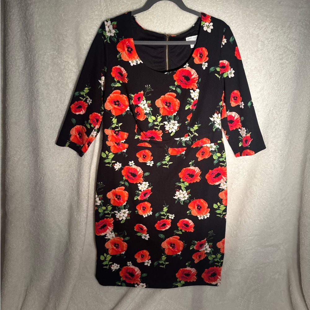Bisou Bisou Floral Black Dress size 16W